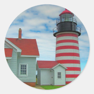 Maine Lighthouse 27 Runder Aufkleber