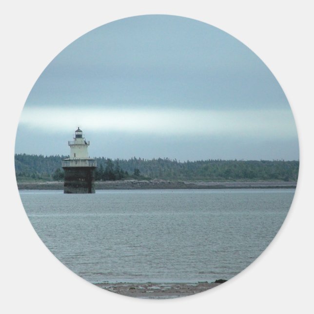 Maine Lighthouse 40 Runder Aufkleber (Vorderseite)