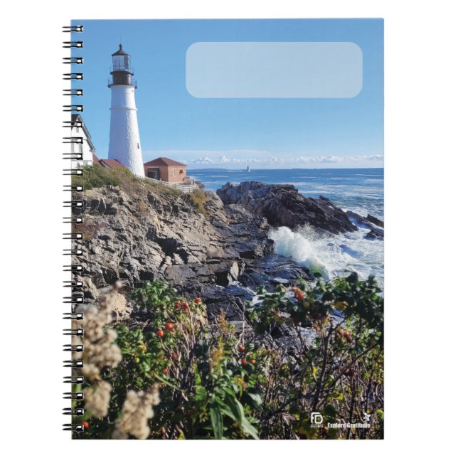 Maine Lighthouse Cover 80pg Spiral Journal Notizblock (Vorderseite)