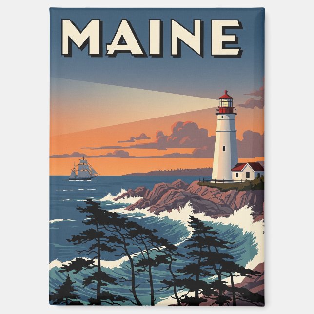 Maine Lighthouse Travel Magnet (Vorderseite)