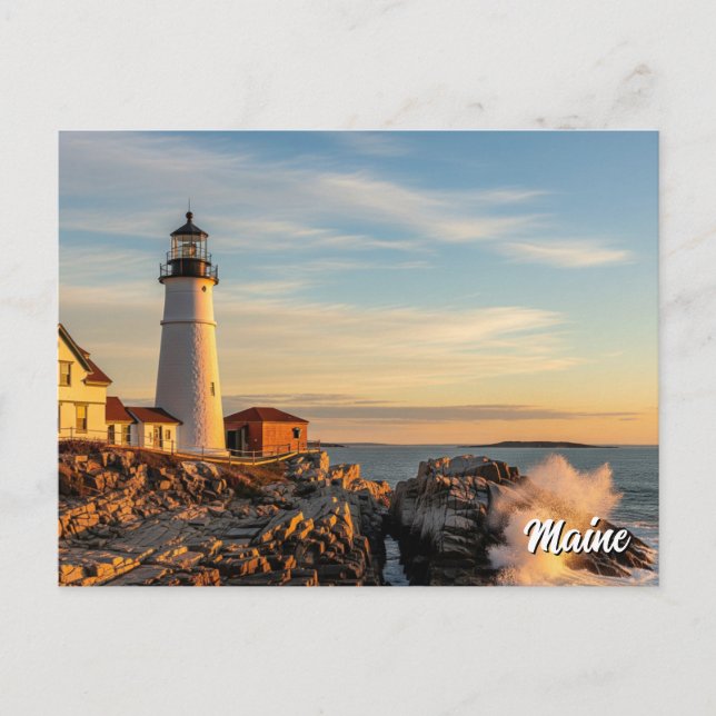 Maine Lighthouse Travel Postkarte (Vorderseite)