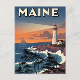 Maine Lighthouse Travel Postkarte