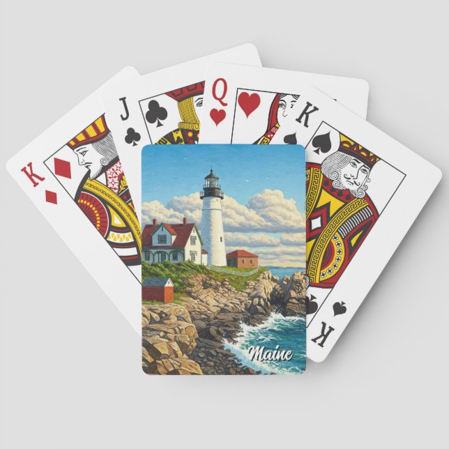 Maine Lighthouse Travel Spielkarten (Rückseite)