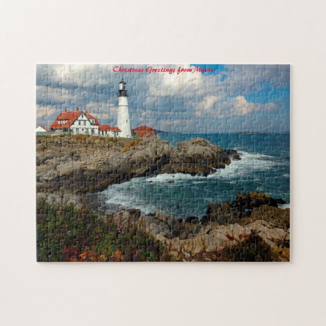 Maine Lighthouse. Weihnachtsgrüße (Horizontal)