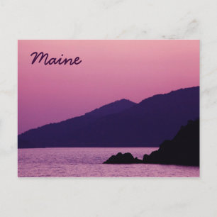 Maine lila Berg Sonnenuntergang Postkarte