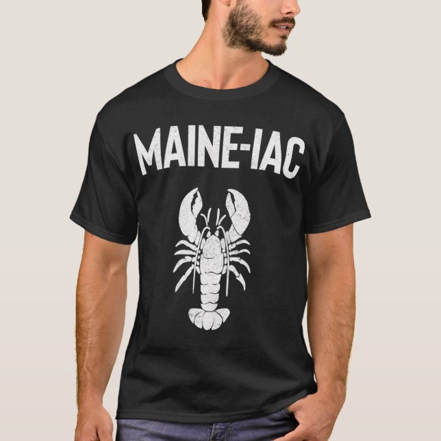 Maine Lobster Crazy Humster Eating Fishing Maine T-Shirt (Vorderseite)