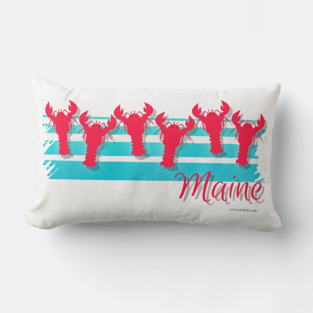 Maine Lobster Line Retro Style Lendenkissen (Vorderseite)