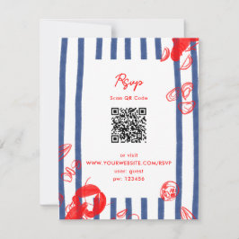 Maine Lobster Oysters Clams East Coast Wedding RSVP Karte