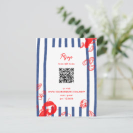 Maine Lobster Oysters Clams East Coast Wedding RSVP Karte