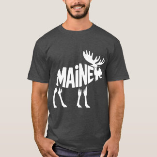 Maine lustiger Elch Wilderness Outdoors Urlaub Jäg T-Shirt