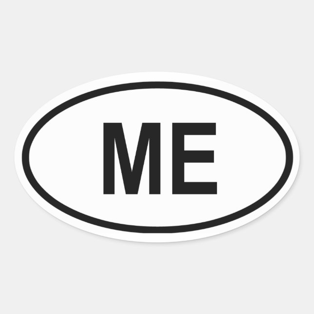 Maine "ME" Ovaler Aufkleber (Vorderseite)