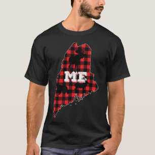 Maine ME Staat Red Kariert Fill Elche Jagd Christu T-Shirt