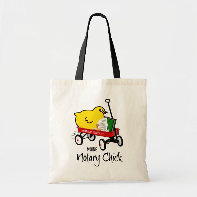 Maine Mobile Notary Chick Red Wagon Tragetasche (Vorne)