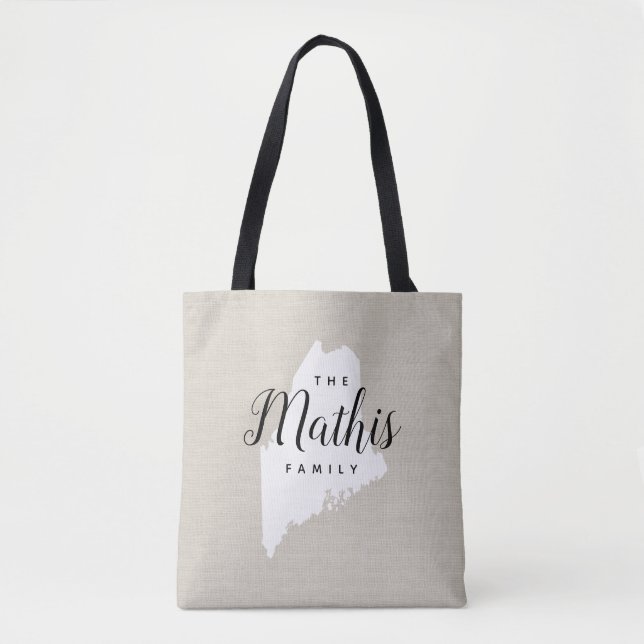 Maine Monogram Staat Tote Bag Tasche (Vorderseite)
