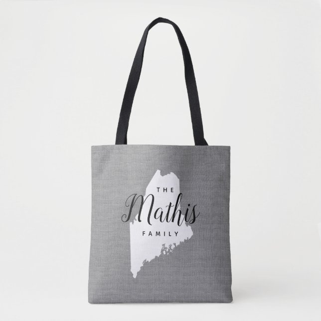 Maine Monogram Staat Tote Bag Tasche (Vorderseite)