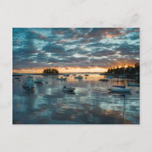 Maine, Newagen, Sonnenuntergang Hafen 1 Postkarte