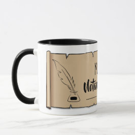 Maine Notary Public Scroll Feather Quill Tasse
