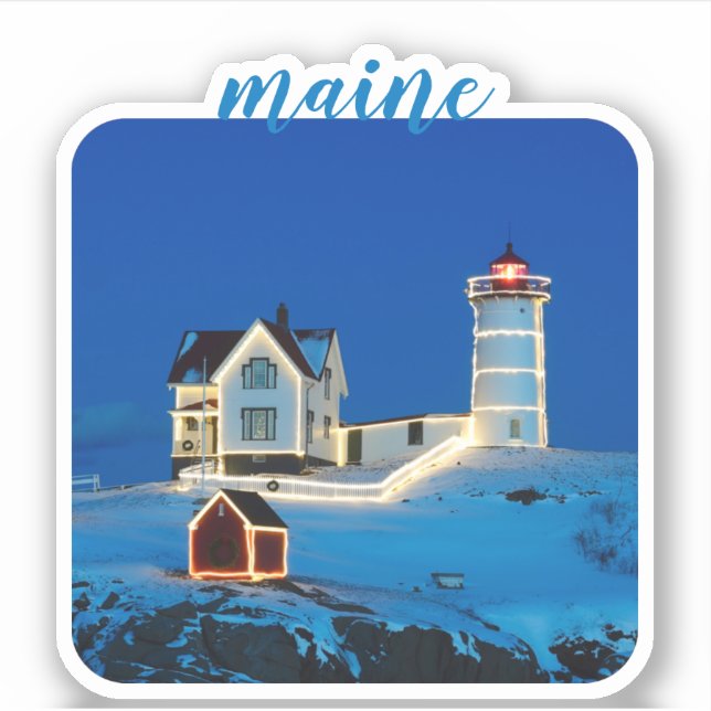 Maine Nubble Lighthouse Aufkleber (Vorderseite)