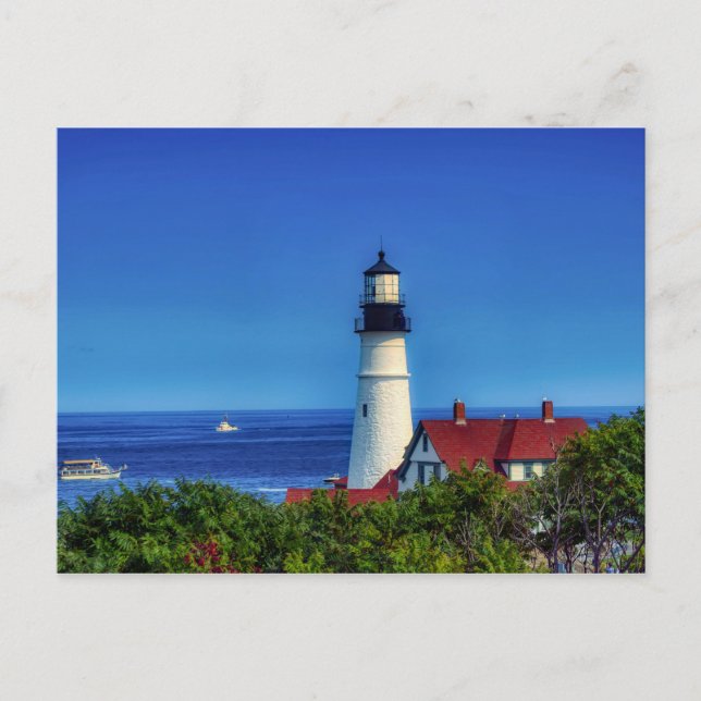 Maine Portland Head Light Foto Postkarte (Vorderseite)