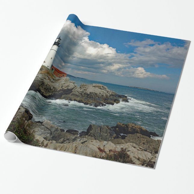 Maine Portland Head Lighthouse Foto Geschenkpapier (Ungerollt)