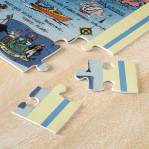 Maine-Postkarten-Karten-Puzzle