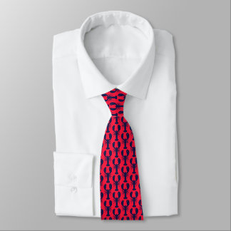 Maine Red/Navy Hummer Preppy Krawatte