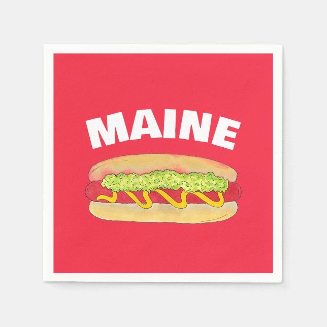 Maine Red Snapper Hotdog Portland ME Food Cookout Serviette (Vorderseite)