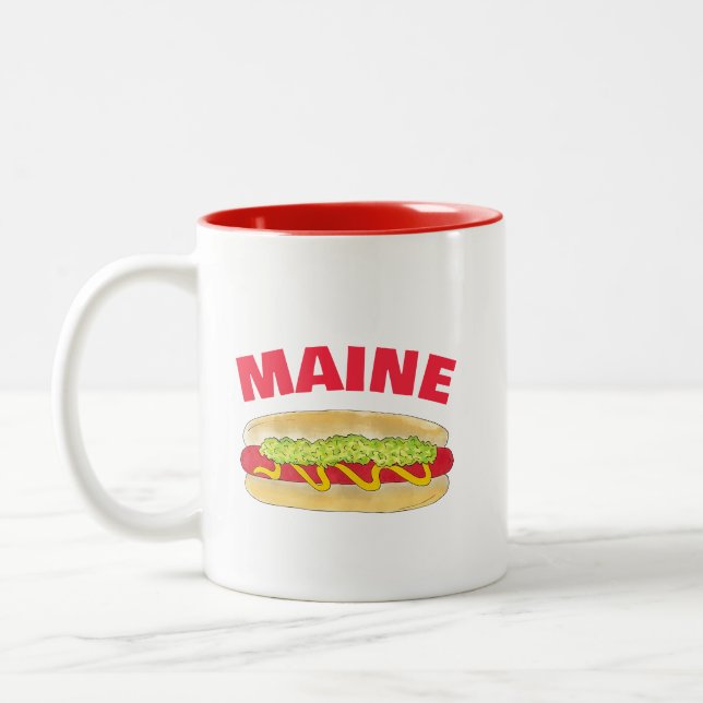 Maine Red Snapper Hotdog Portland ME Food Cookout Zweifarbige Tasse (Links)