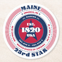 Maine Red White Blue Typografie