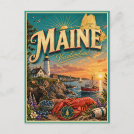 Maine Retro-Reise-Andenken-Postkarte Postkarte
