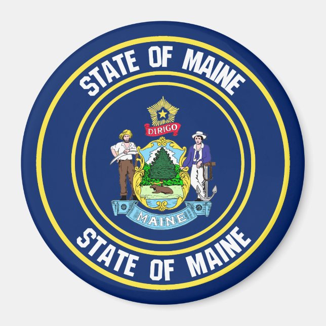 Maine Round Emblem Magnet (Vorne)