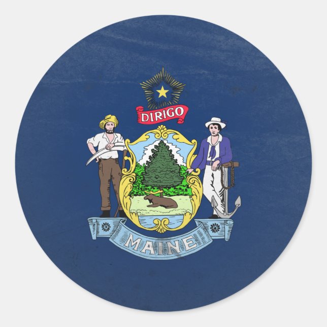 Maine Runder Aufkleber (Vorderseite)