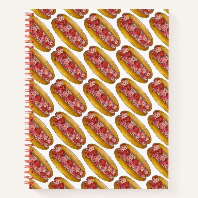 Maine Seafood Feinschmecker Humster Roll Sandwich Notizbuch (Vorderseite)