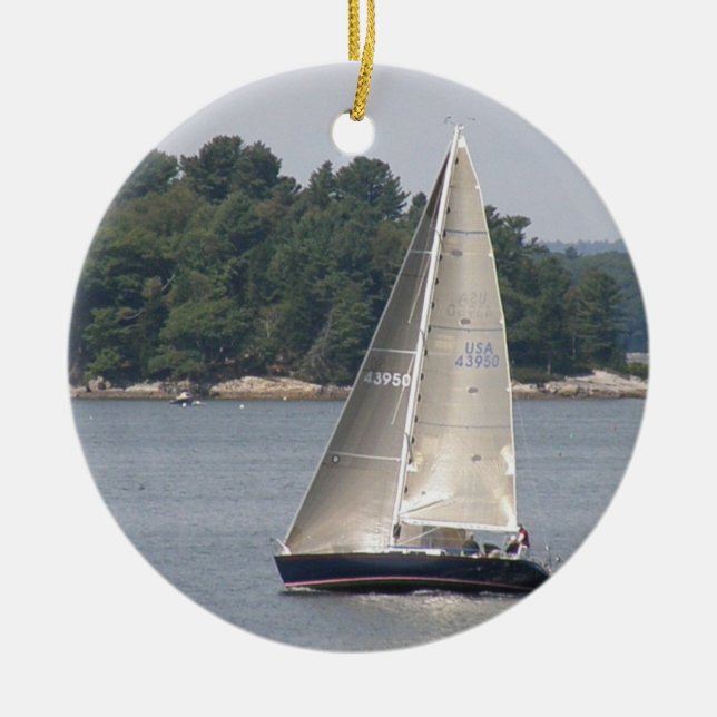 Maine-Segeln-Verzierung Keramikornament (Vorne)