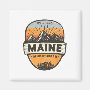Maine So Soll Das Leben Sein Vintage Retro Berg Magnet