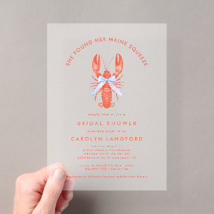 Maine Squeeze Coastal Lobster Brautjungfer-Party Acryleinladungen