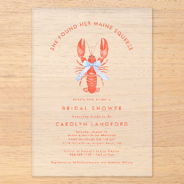 Maine Squeeze Coastal Lobster Bridal Shower  Acryleinladungen