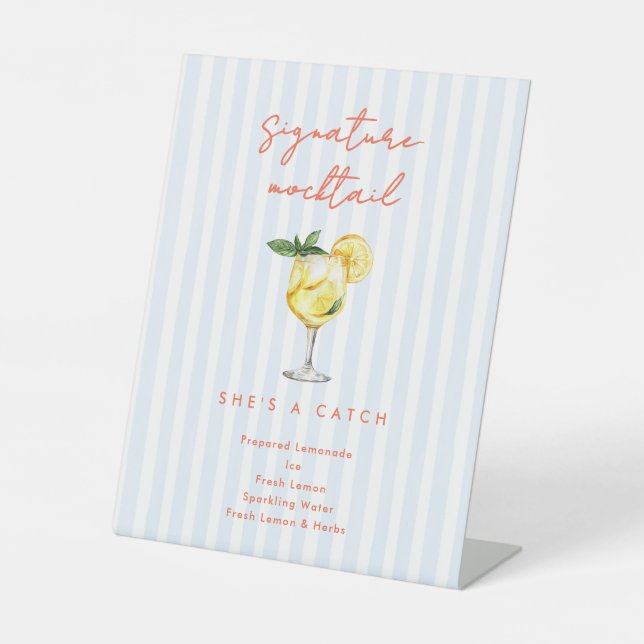 Maine Squeeze Coastal Signature Mocktail Sign  Sockelschild (Vorderseite)