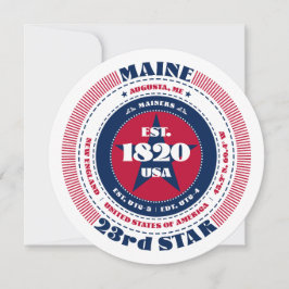 Maine Staat Circular Typografy Flat Card