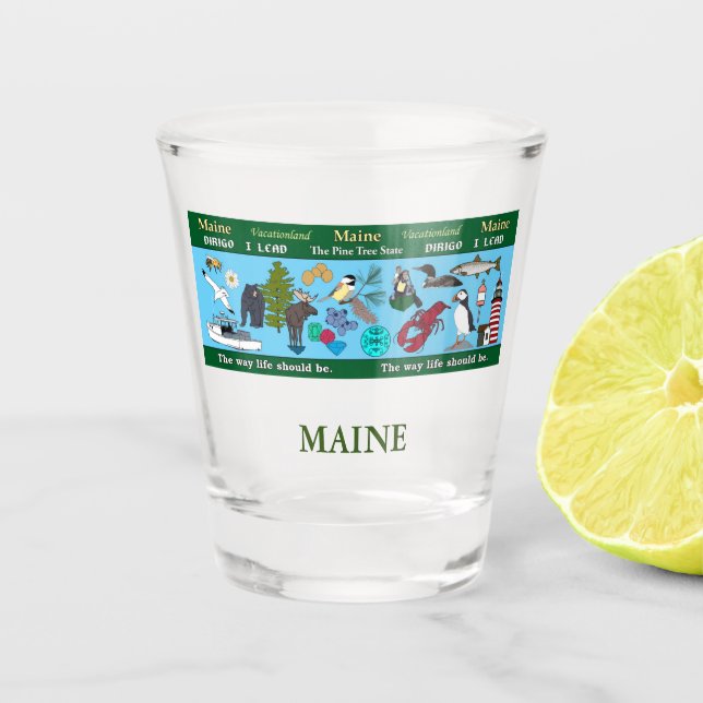 Maine Staat-Gedenkglas Schnapsglas (Vorderseite)