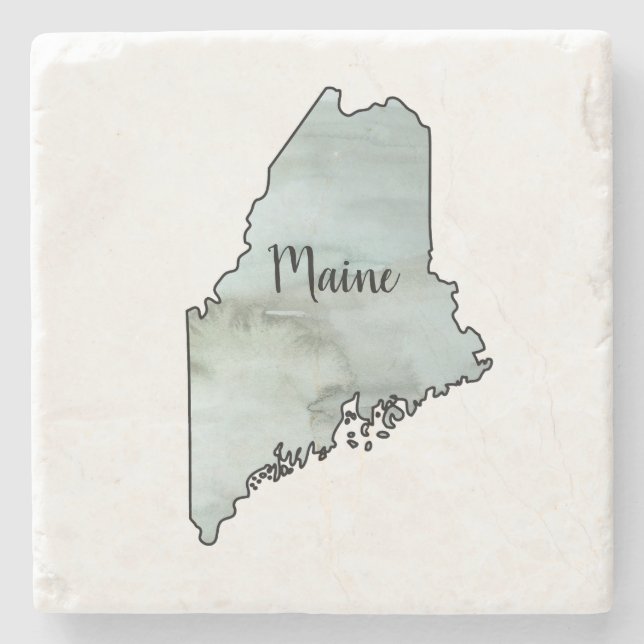 Maine Staat Illustration Steinuntersetzer (Vorderseite)