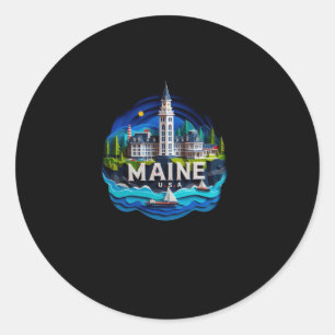 Maine Staat in der US-Aufkleber Runder Aufkleber