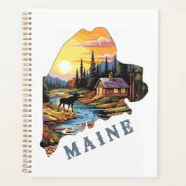 Maine Staat Kontur Cabin Moose Planer