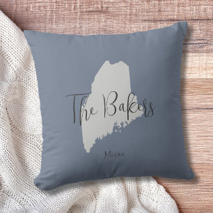 Maine Staat-Kontur-Familienname-Throw-Pillow Kissen