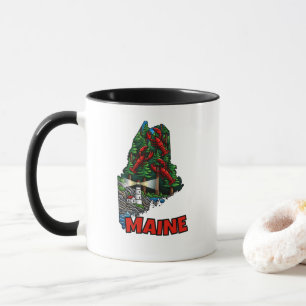 Maine Staat Kontur Tattoo Inspiriert Tasse