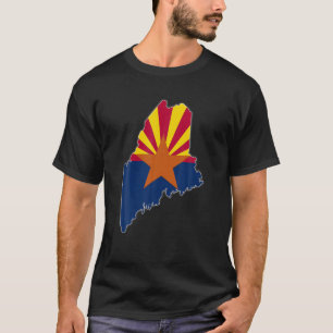 MAINE STAAT MAP ARIZONA AZ Flaggenwurzeln Männer F T-Shirt