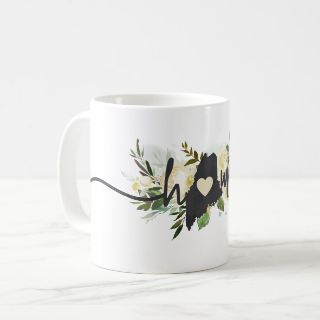Maine Staat Personalisiert Ihre Zuhause City Rusti Kaffeetasse (Vorderseite Links)