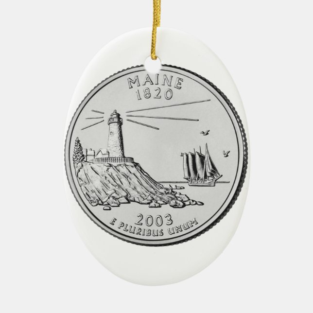 Maine Staat Quarter Keramikornament (Vorne)