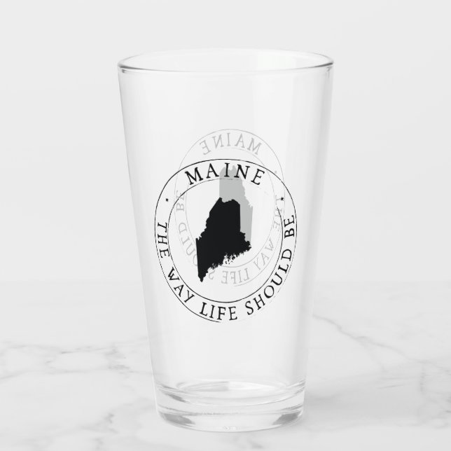 Maine Staat Trinkglas Glas (Rückseite)
