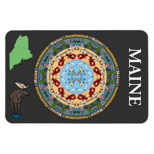 Maine-Staatmandala-Vinylmagnet Magnet